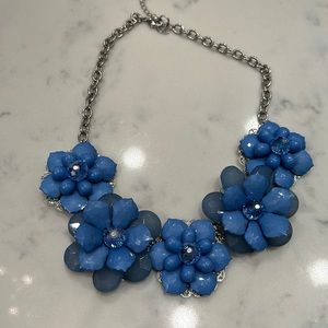 Blue flower statement necklace